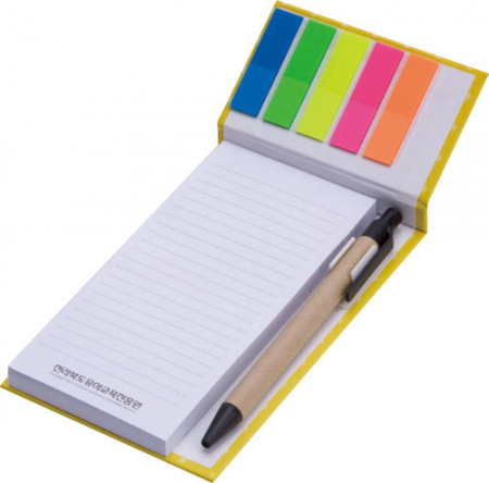 하드커버 메모패드 (대) 점착메모 + 5색 플래그 #3