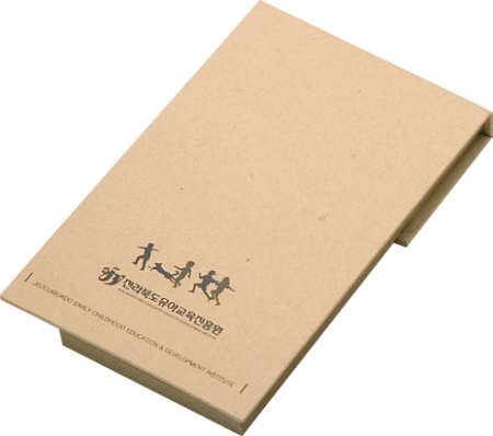 크라프트 메모패드 (대) 점착메모 80매 + 5색 플래그 각 20매 + 볼펜 [1도] #5