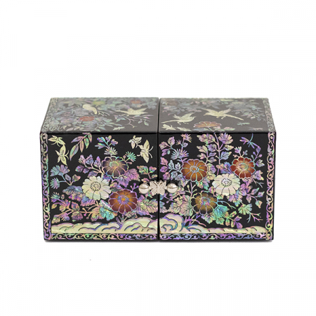 채화 화조 쌍합 나전칠기 보석함 #2