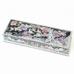 아름누리 블랙 매화꽃 필통