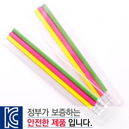 육각 지우개 연필 투명 사각 케이스 3P세트 #2