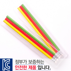 투명 사각 무지개 연필 3P 세트 // 국산