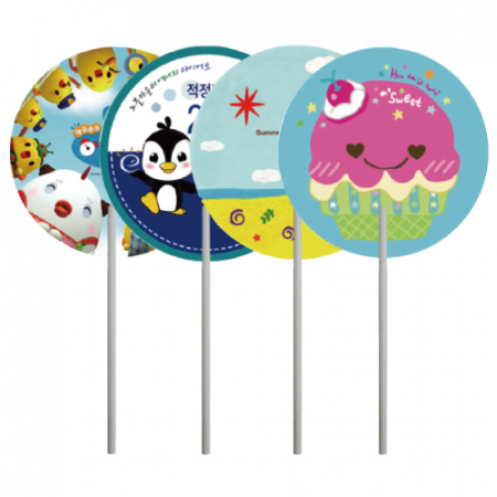 원형 긴자루 부채 #3