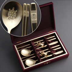 희거북골드 2인수저 (거북수저받침 포함)