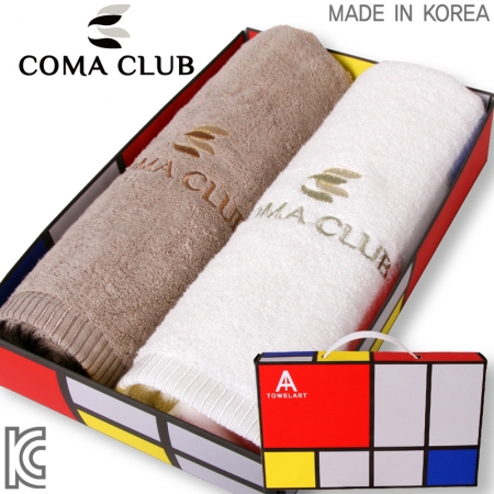 코마 클럽 코튼 솔리드 타올 아트 2P 세트 #2