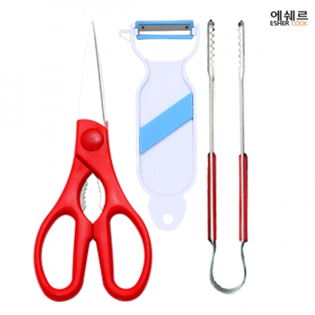 에쉐르 편한 가위 + 미용 야채칼 + 집게 3종세트 #2