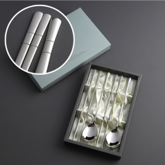 뱀부 실버 수저 2P (종이케이스)