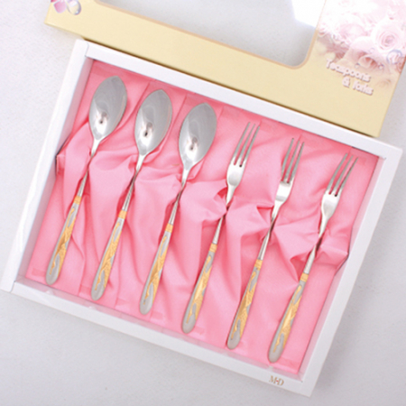 JJ531 제노바 선학 금 티스푼세트 6P #2