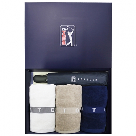 PGA 3단 70 무지 완전 자동우산 + 130g 면사타올 3p 세트 #2