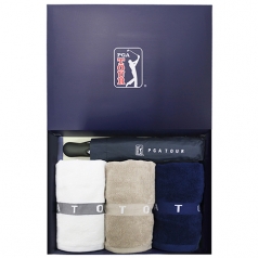 PGA 3단 70 무지 완전 자동우산 + 130g 면사타올 3p 세트