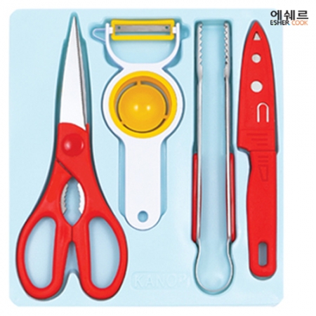 편한 가위+에그야채칼+집게+과도 4종세트 #3
