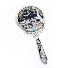 자개 공주 손거울 사슴송학