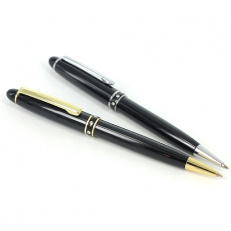 블랙 큐빅 블랑코 금장, 은장 볼펜 #2
