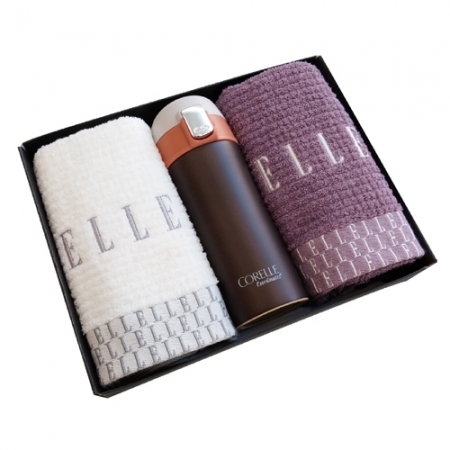 엘르 라벤더 세면타올 2매 + 코렐 텀블러 세트 #3