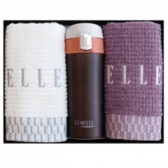 엘르 라벤더 세면타올 2매 + 코렐 텀블러 세트