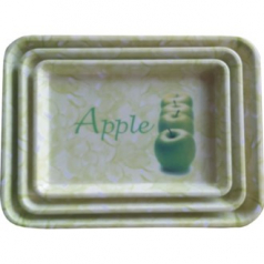 쟁반, 멜라민 쟁반, 훼미리 청사과 3P 세트