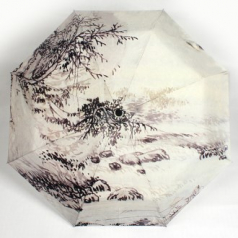 명화 우산 3단 완전자동 김홍도 조어산수도 [국내 제작]