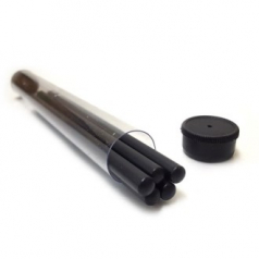 흑목 원형 연필 투명 원통 5P 세트