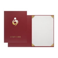 자주색 종이 상장 케이스