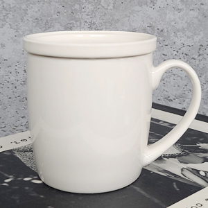 U자 백자 뚜껑머그 330ml // 국산 dr매직