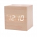 우드타입 LED 탁상용 미니시계 (화이트) / 정사각 / 알람