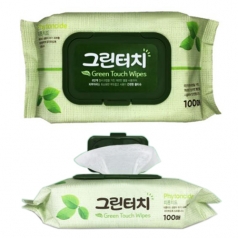 그린터치 100매 캡형 물티슈(스티커 무료교체)
