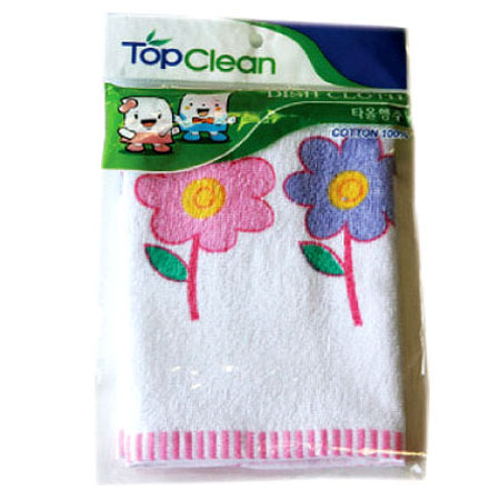 14 꽃 나염 자수 순면 행주 1p #2