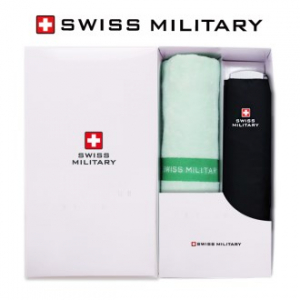 스위스밀리터리 3단 수동 사각우산 + 120g 베이직 면사 타올세트
