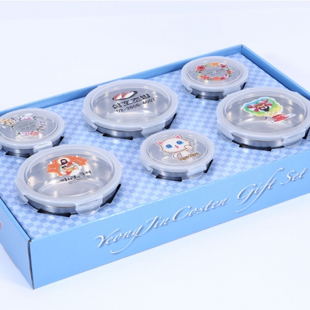 원형 스텐 밀폐용기 세트 #3