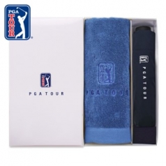 PGA 3단 수동 무지 우산 + 170g 면사 타올세트