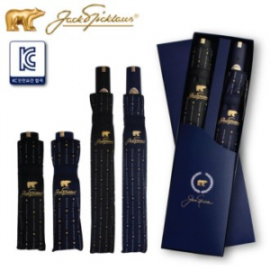 잭니클라우스 2+3단 골드 스트라이프 우산세트