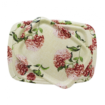 화이바 쟁반 3P (골드, 수국, 나뭇잎) #3