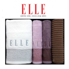 엘르 로즈 바스타올 + 로즈 세면타올 2매 + 엔틱 발매트 세트