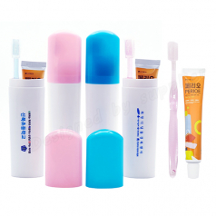 [국산 따봉 케이스 / 크리스탈 (캡) 미세모 칫솔+페리오] 칫솔 치약 / 여행/ 구강 세트