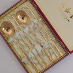 리본 대장금 수저세트 S-2 (수저2벌+비단케이스)
