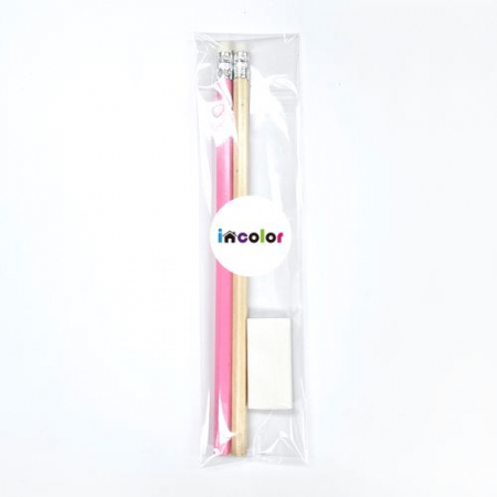 인컬러 문구세트 OPP 2, 연필 2p+지우개 1p #2