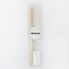 인컬러 문구세트 OPP 1, 연필 1p+지우개 1p