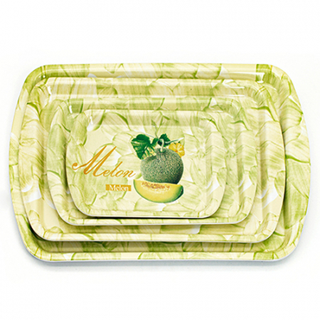 뉴 손잡이 멜라민쟁반 멜론 4P #2