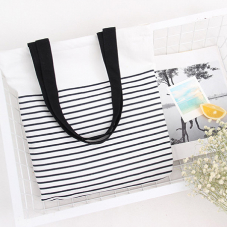 린넨 스트라이프 지퍼 에코백 #2