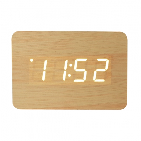 LED 라운드 우드 탁상시계 #3