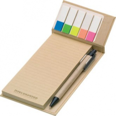 크라프트 메모패드 (대) 떡메모 80매 + 5색 플래그 각 20매 + 볼펜(1도)