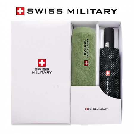 스위스밀리터리 3단 7K 완전자동 핀도트 우산 + 180g 세면타올세트 #2