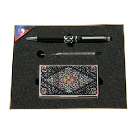 자개 프리미엄 볼펜 리필심 당초 명함케이스 #2