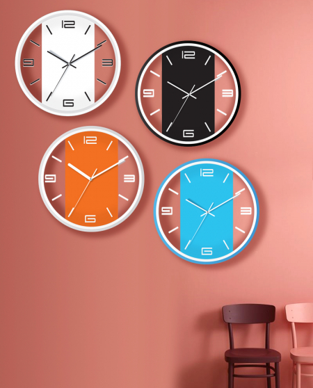 칼라 양면 투명 벽시계 #6