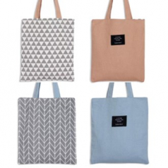 린넨 양면 에코백 33*37 그레이핑크/그레이블루