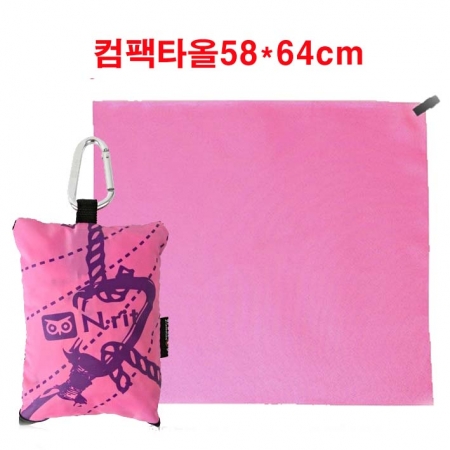 컴팩타올 사각, 등산타올, 여행타올 58x64cm 주머니타올 #3