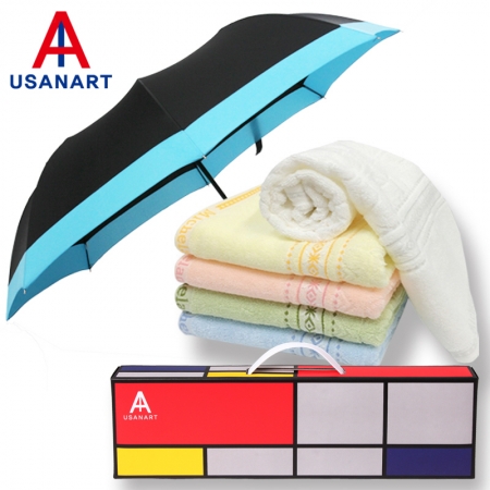 우산 아트 2단 폰지 보다 우산+마시멜로 타올세트 #2