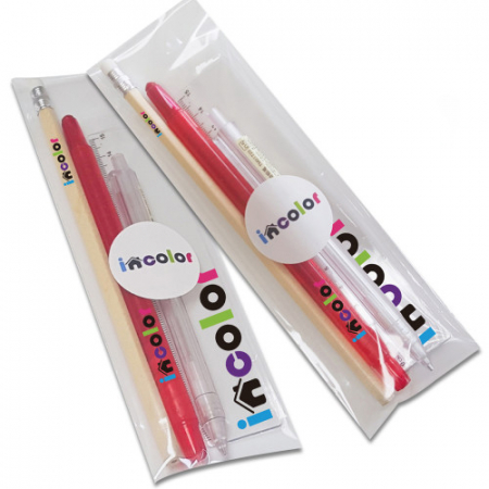 인컬러문구세트 OPP 14 연필, 색연필, 샤프, 자 #3