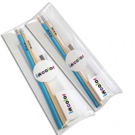 인컬러문구세트 OPP 23 연필 지우개 깎이 자 #3