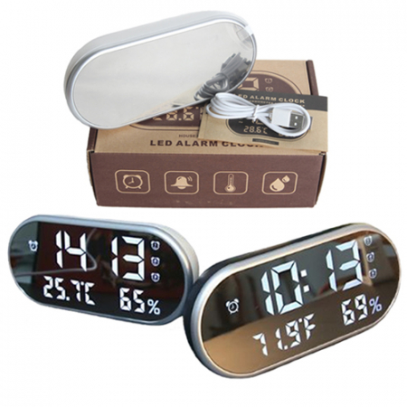 타원형 미러시계 LED 거울시계 #2